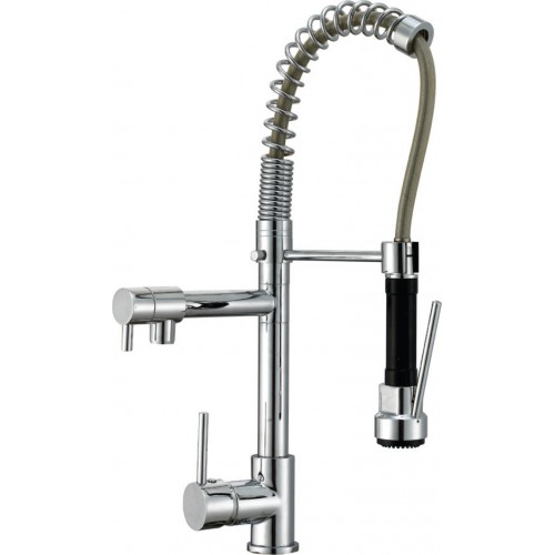 Viospiral SD62025S Ψηλή Μπαταρία Κουζίνας Πάγκου με Σπιράλ Ασημί 10-4055