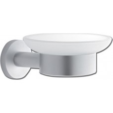 Σαπουνοθήκη Μπάνιου Χρωμέ Ματ Κρύσταλο με Τετράγωνη Ροζέτα NOVO Mercury 24-7204